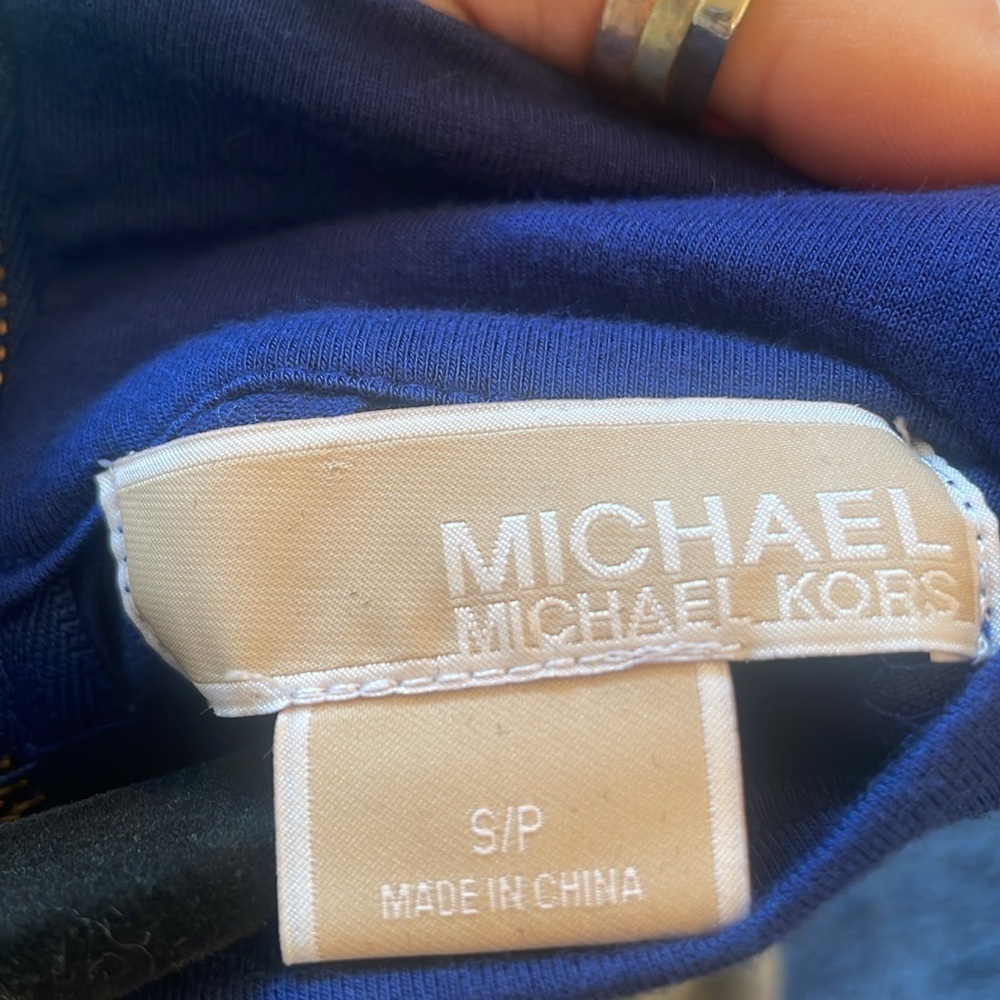 Michael Kors royal blue pleated turtleneck - Picture 3 of 4